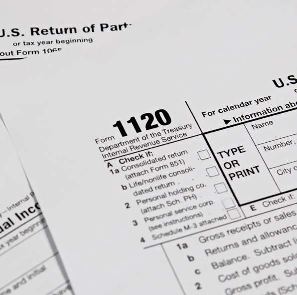 Close-up of IRS Form 1120, the U.S. Corporation Income Tax Return.